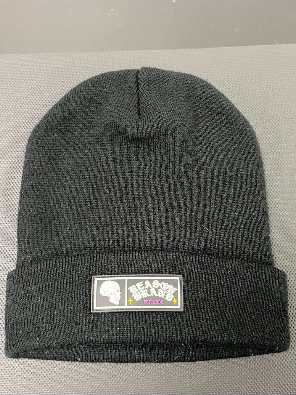 Reason Black Beanie with Logo Patch #1247